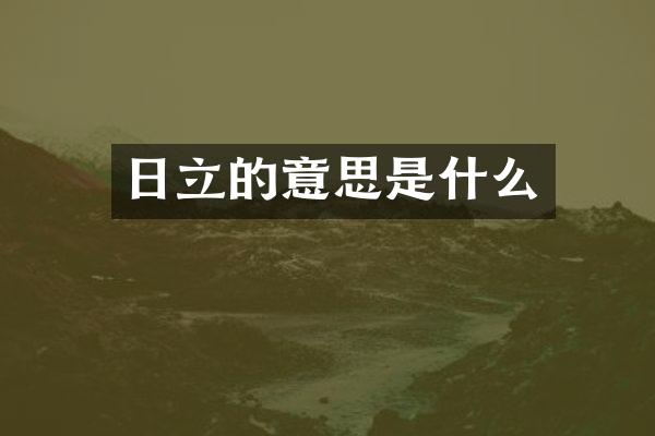 日立的意思是什么
