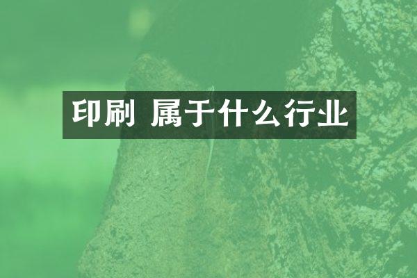 印刷 属于什么行业