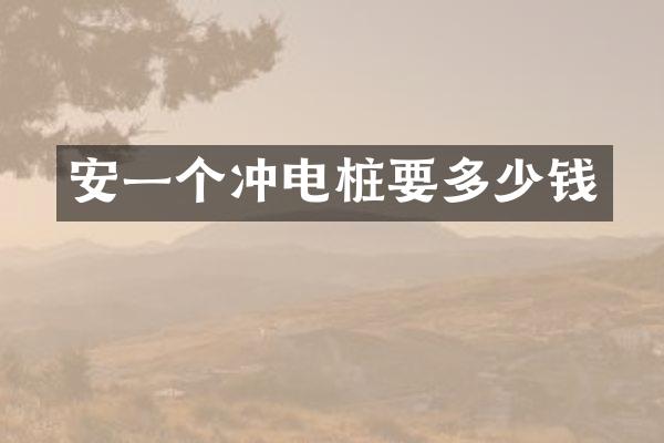 安一个冲电桩要多少钱