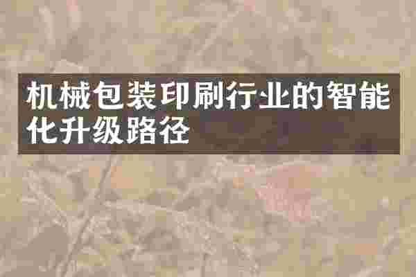 机械包装印刷行业的智能化升级路径