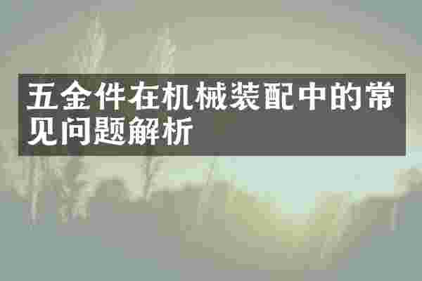 五金件在机械装配中的常见问题解析