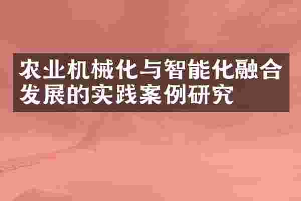 农业机械化与智能化融合发展的实践案例研究
