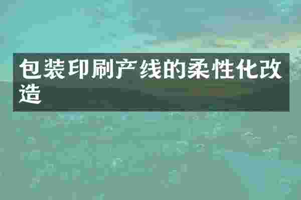 包装印刷产线的柔性化改造