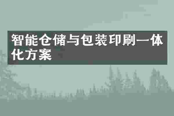 智能仓储与包装印刷一体化方案