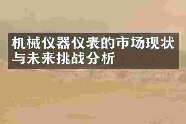 机械仪器仪表的市场现状与未来挑战分析