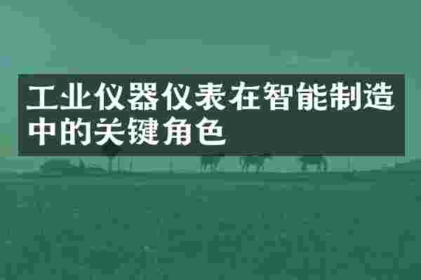工业仪器仪表在智能制造中的关键角色