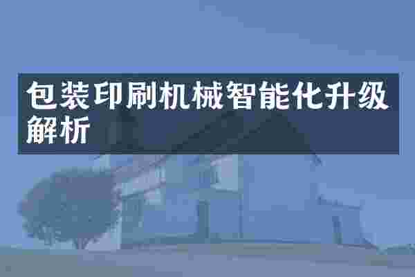 包装印刷机械智能化升级解析