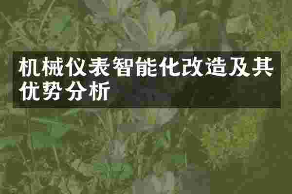 机械仪表智能化改造及其优势分析